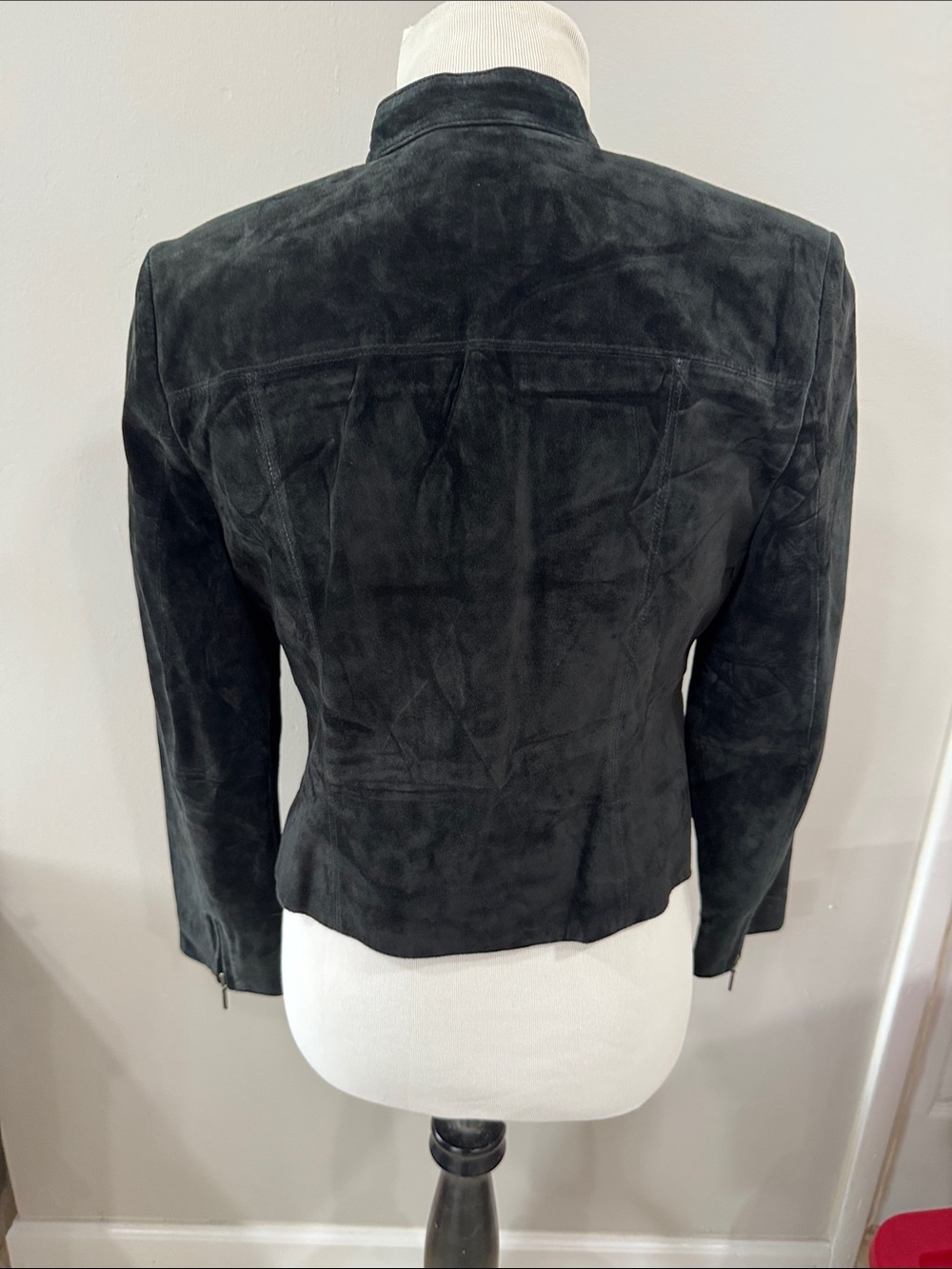 Vintage Valerie Stevens Black Suede Zip-Front Jacket 100% leather fitted classic - Picture 5 of 6